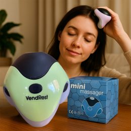 Ручний портативний універсальний масажер на баатарейках VendRest mini 3xAAA 140г Зелений