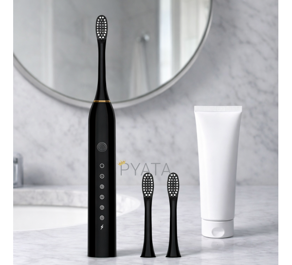 Акумуляторна електрична зубна щітка Sonic IPX7 X-3 500 mAh 1.5W Чорний