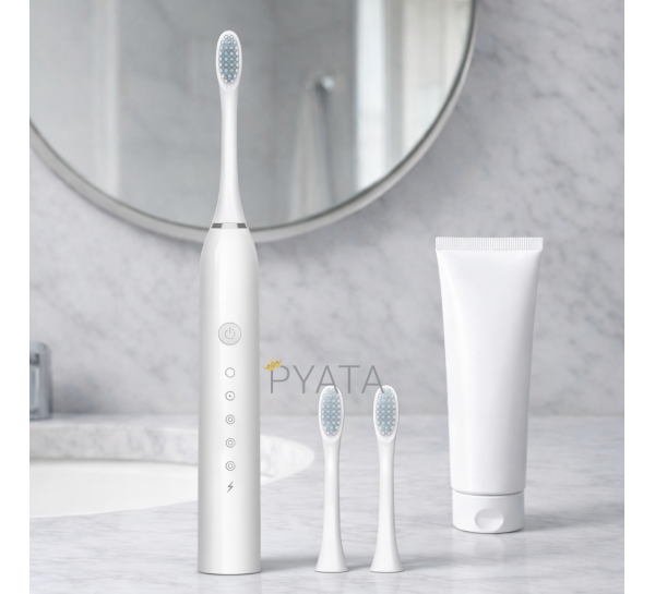 Акумуляторна електрична зубна щітка Sonic IPX7 X-3 500 mAh 1.5W Білий