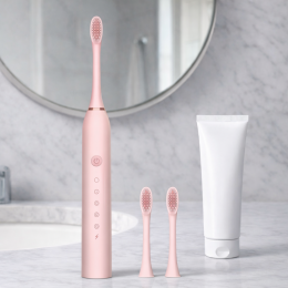 Акумуляторна електрична зубна щітка Sonic IPX7 X-3 500 mAh 1.5W Рожевий