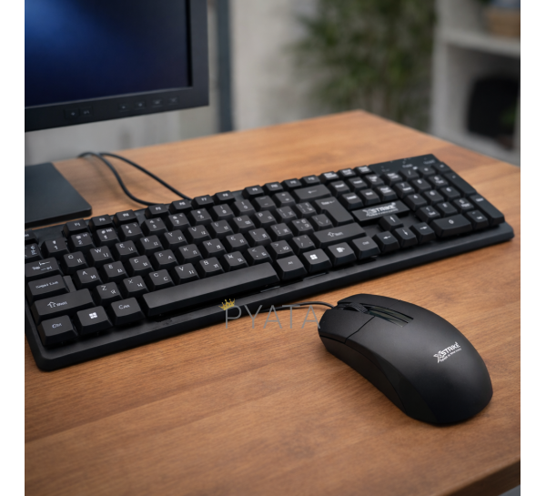 Набір геймерська мембрана клавіатура і мишка XSTRIKE X-1012 Клавіатура + Миша OFFICE USB (206)