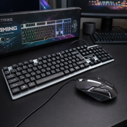Набір геймерська мембрана клавіатура і мишка XSTRIKE X-1014 Клавіатура + Миша OFFICE USB (206)