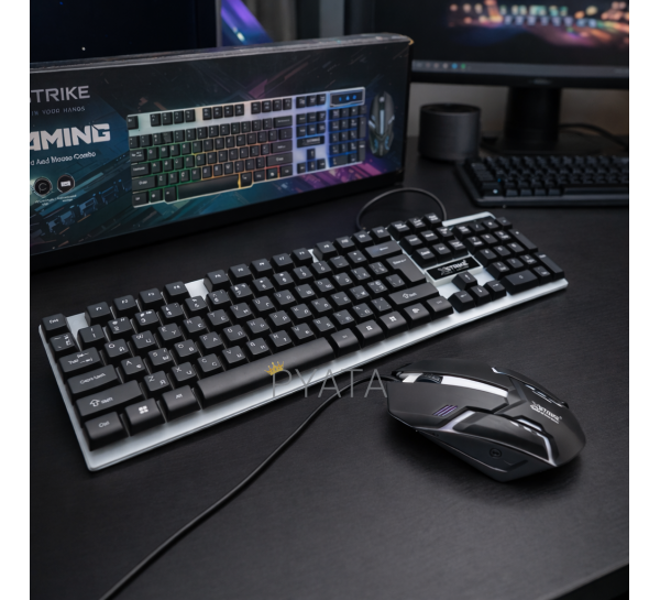 Набір геймерська мембрана клавіатура і мишка XSTRIKE X-1014 Клавіатура + Миша OFFICE USB (206)