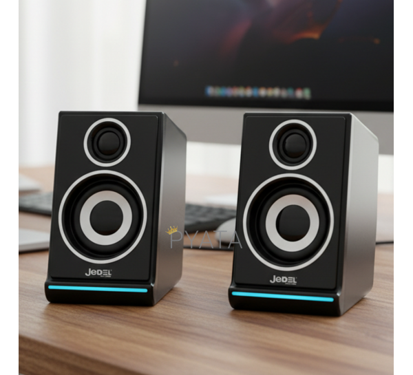 Колонки для компьютера черные JEDEL S-578 RGB USB + Jack 3.5 мм (206)