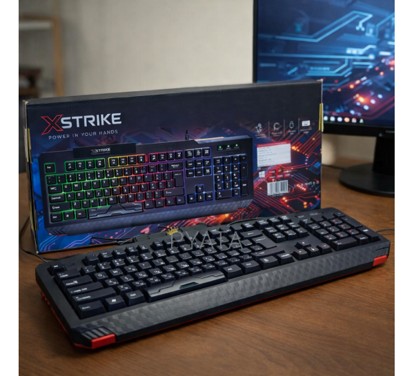 Геймерська мембрана клавіатура з rgb підсвіткою XSTRIKE XS-1022 USB 105 keys (206)