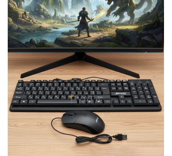 Комплект дротова клавіатура та мишка, від USB, JEDEL G18 (206)