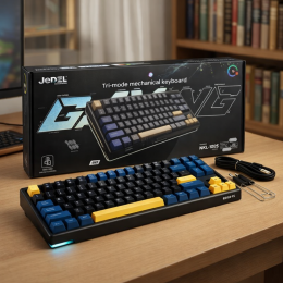 Геймерская беспроводная механическая клавиатура с rgb подсветкой JEDEL WKL-102 Tri-mode Type-C 88 keys (206)