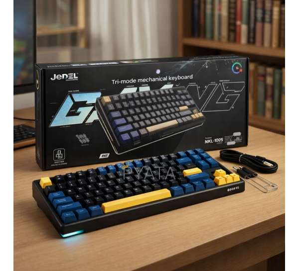 Геймерская беспроводная механическая клавиатура с rgb подсветкой JEDEL WKL-102 Tri-mode Type-C 88 keys (206)