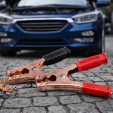 Зажимы «крокодил» аккумуляторные 300 А, пара (красный + чёрный)  P-757 (JS)