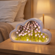 Набор для сборки светодиодный ночник Облако и тюльпаны с зеркалом (AX)
