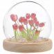 Настільний світлодіодний нічник-колба на дерев'яній підставці "Тюльпани в колбі" (вмілі ручки) (AX)