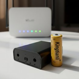 Источник бесперебойного питания Mini UPS 12В 9000 mAh для роутера (на 3 Kingtianli аккумулятора)