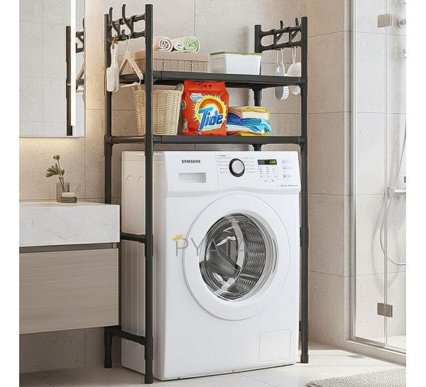 Полиця-органайзер універсальна Washing Machine 1018 на 2 полиці 146,5×63,5×26 см Чорний (AMN)
