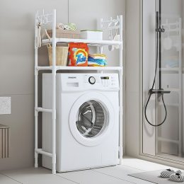 Полиця-органайзер універсальна Washing Machine 1018 на 2 полиці 146,5×63,5×26 см Білий (AMN)