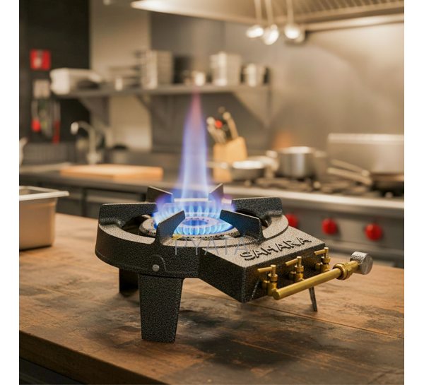 Газова плита SAHARA 9,2 кВт P-973 три контури згоряння, чавунний корпус (JS)