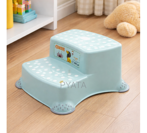 Дитячий табурет-сходи підставка з нековзними гумками Irak Plastik СМ-520 Бірюзовий (DRK)