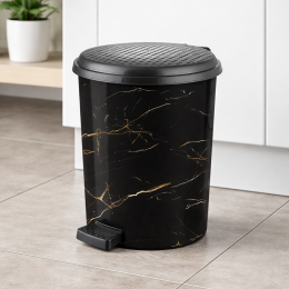 Мусорное ведро с педалью 6 л Турция Черный мрамор (DRK)