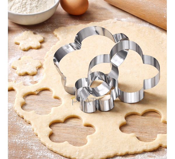 Набор форм из нержавеющей стали для печенья и пряников Empire EM-1237 «Цветок» 3шт (204)