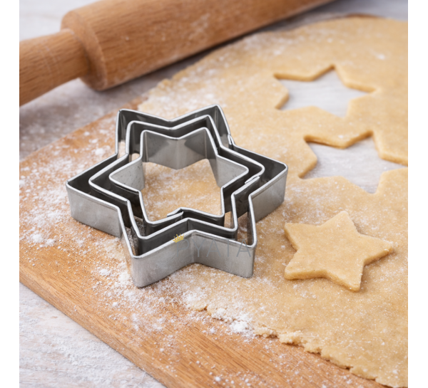 Набор вырубок-форм из нержавеющей стали для печенья и пряников Empire EM-7818 «Звезда» 3шт (204)