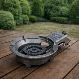 Чугунная настольная газовая плита LONE STA 7.5 кВт с пьезоподжигом P-1553 (JS)