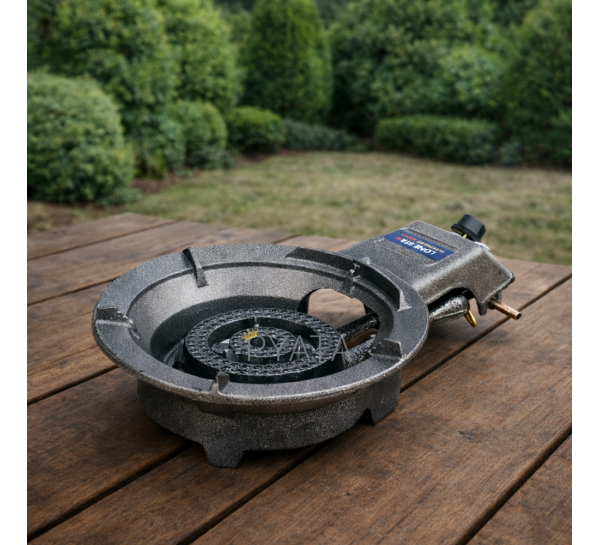 Чугунная настольная газовая плита LONE STA 7.5 кВт с пьезоподжигом P-1553 (JS)