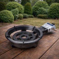 Чугунная настольная газовая плита LONE STA 14 кВт с пьезоподжигом P-1554 (JS)