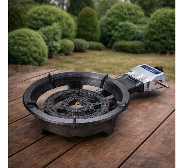 Чугунная настольная газовая плита LONE STA 14 кВт с пьезоподжигом P-1554 (JS)