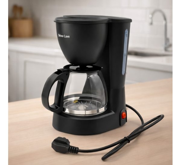 Кавоварка для приготування ароматної кави Silver Love WJ-9008 650 Вт Чорна (ARSH)