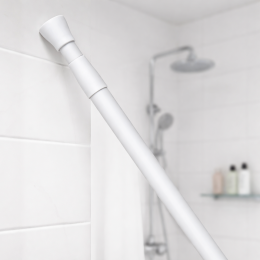 Алюмінєєвий карниз для ванної кімнати з резиновими накладками 110-200 см Білий 