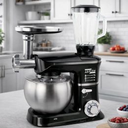 Кухонний комбайн Zepline ZP-072, 6 режимів, 4200 Вт, чаша 7 л + блендер 1,5 л, чорний (238)