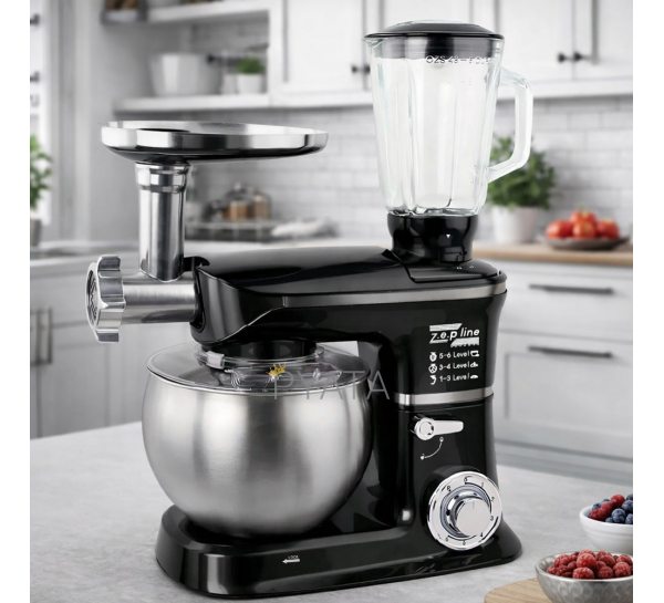 Кухонний комбайн Zepline ZP-072, 6 режимів, 4200 Вт, чаша 7 л + блендер 1,5 л, чорний (238)