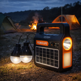 Зарядная станция-фонарь с радиоприемником и солнечной панелью YoboLIFE LM-3609M 