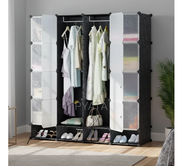 Пластиковый шкаф Storage rack 416-82A на 14 отсеков для одежды (SHAF)