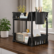 Органайзер універсальний 2-рівневий Storage Rack чорний (SHAF) Органайзер універсальний 2-рівневий Storage Rack чорний (SHAF)