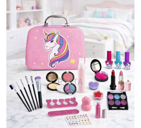Детский набор косметики в кейсе Make up «Единорог» (25 элементов) (509)