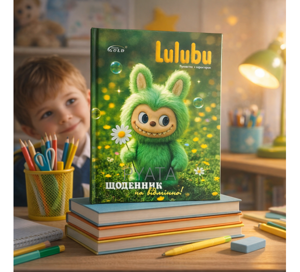 Шкільний щоденник Brisk GOLD «Лабубу» A5 42052 Зелений