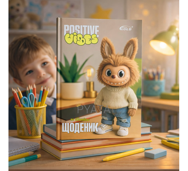 Шкільний щоденник Brisk GOLD «Лабубу» A5 42054 В одязі