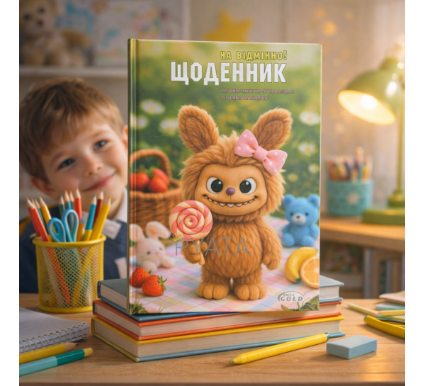 Шкільний щоденник Brisk GOLD «Лабубу» A5 42055 На пікніку