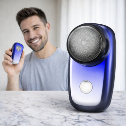 Бездротова USB міні-бритва акумуляторна Brawless MINI 76-9/HX-709, Синій градієнт (YAB)