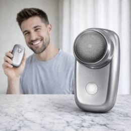 Беспроводная USB мини-бритва аккумуляторная Brawless MINI 76-9/HX-709, Серебрянный (YAB)