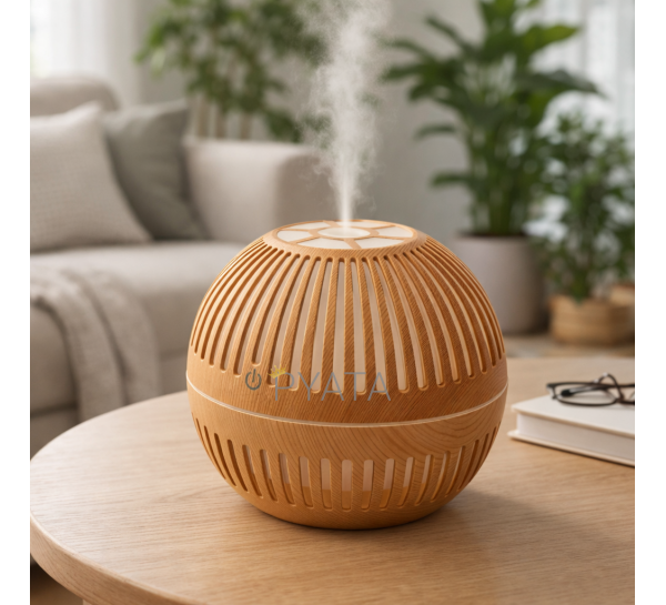 Зволожувач повітря, ароматизатор Ultrasonic GX-2078 з LED-підсвіткою, USB, 400 мл, світле дерево (YAB)