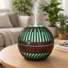 Зволожувач повітря, ароматизатор Ultrasonic GX-2078 з LED-підсвіткою, USB, 400 мл, темне дерево (YAB)
