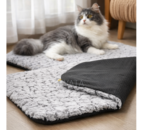 Мягкий коврик для кошек и мелких собак 40×50 см Серый (ARSH)