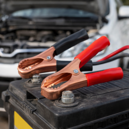 Акумуляторний затискач крокодила 50 А, пара червоний + чорний 756 (JS)