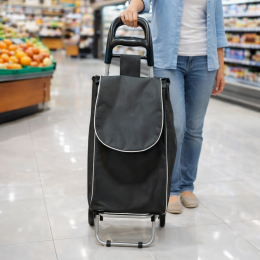 Универсальная хозяйственная сумка для продуктов Laundry 33 л на колесах, Черный (YAB)