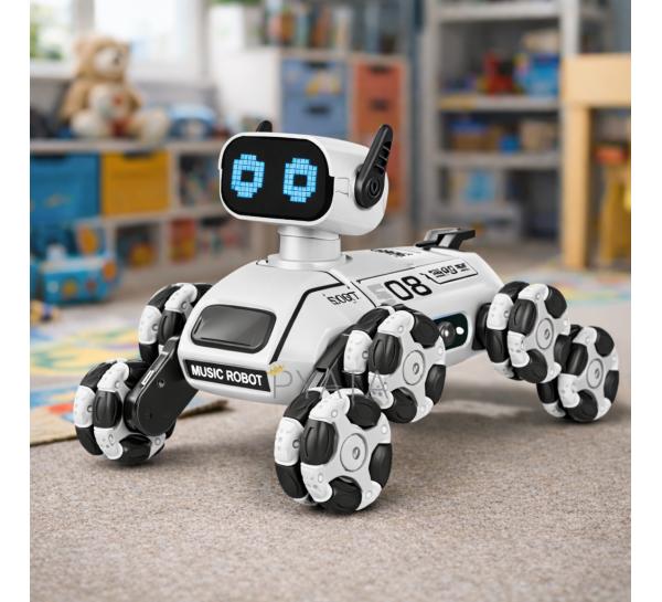 Інтерактивна іграшка восьмиколісний робот-собака з пультом керування CX-103 Білий (206)