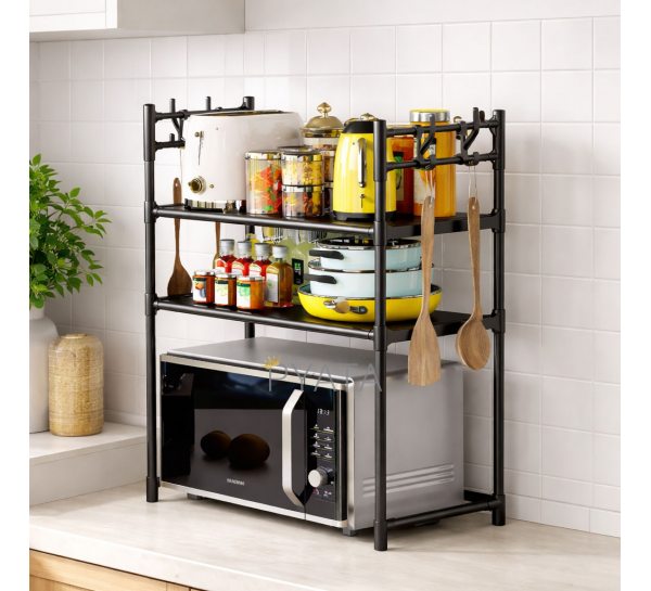 Багатофункціональна полиця для мікрохвильовки Microvave Rack AY-6622/1015 72*59,5*33 см Чорний (AMN)