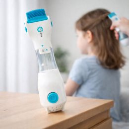 Гребінець електричний  від вошей та бліх  Licetec V-Comb з витяжкою, білий (205/2474)