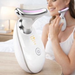 Масажер мікротоковий світлодіодний EMS для обличчя і шиї ES-1081, Білий (205/3258)