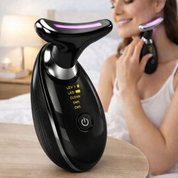 Масажер мікротоковий світлодіодний EMS для обличчя і шиї ES-1081, Чорний (205/3258)